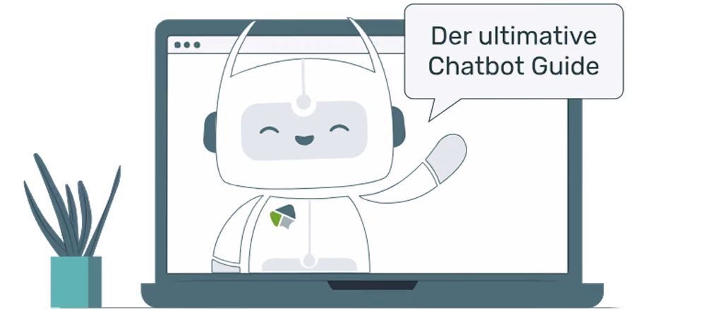 Bitson, das DialogBits Masktochen, sagt "Der ultimative Chatbot Guide"