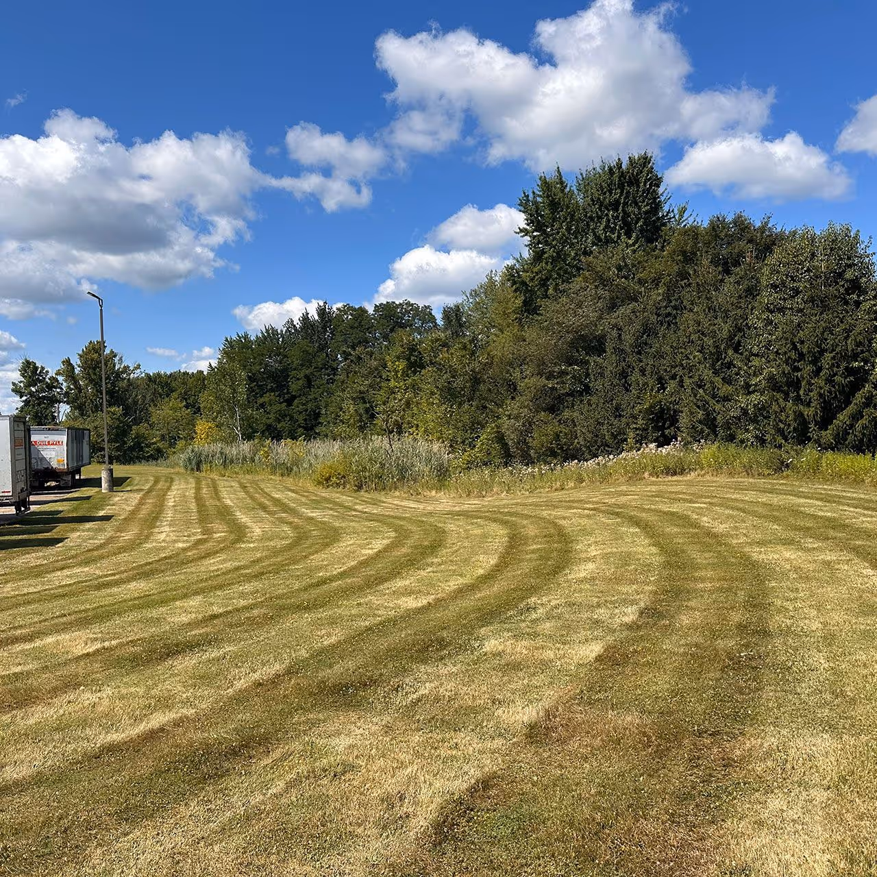 Freshly mowed striped by JJS Beautification Services