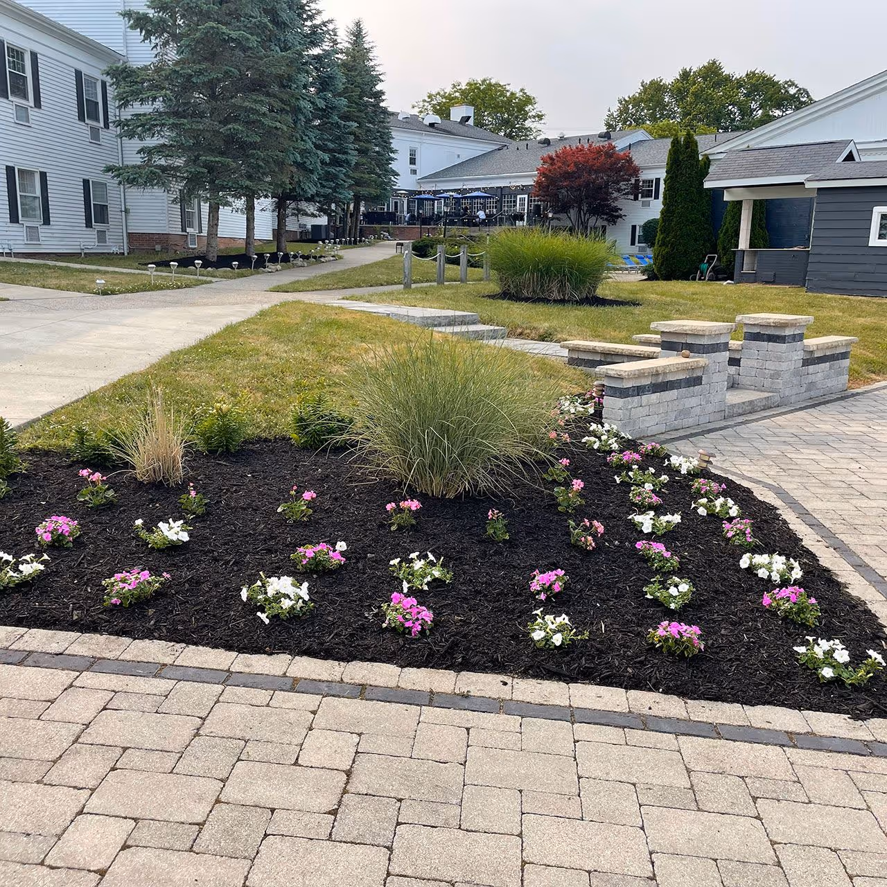 HOA flower bed maintenance by JJS Beautification Services