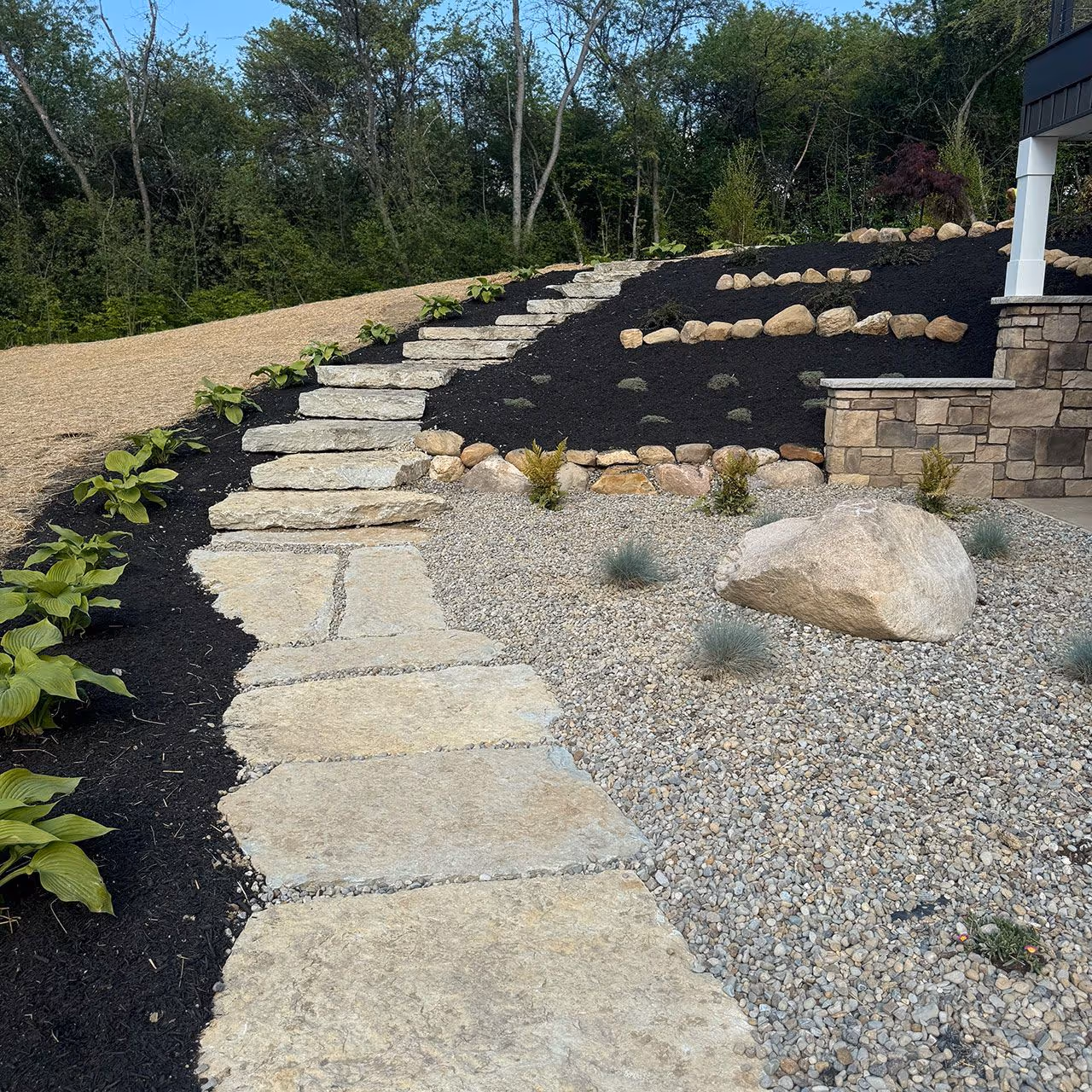 professional mulch and landscape installation by JJ's Beautification Services.