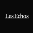 Les Echos logo with white text on a black background.