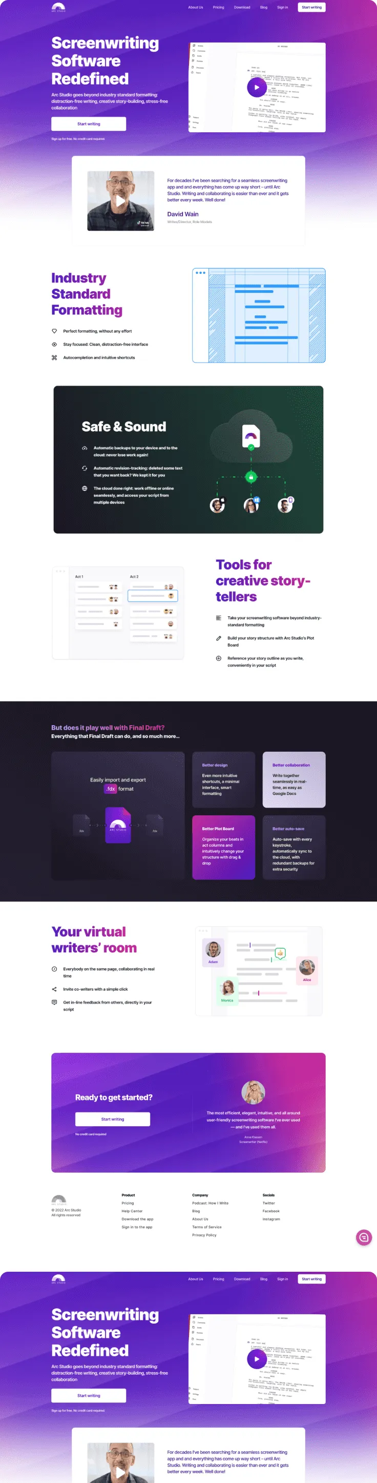 Development for a Screenwriting Software