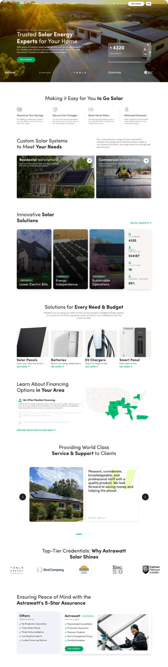 Localized Webflow website for fast-growing solar company