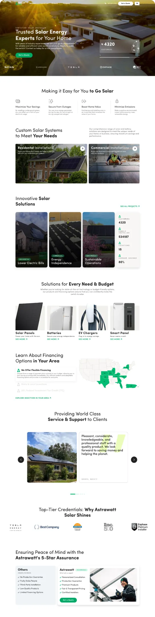 Localized Webflow website for fast-growing solar company