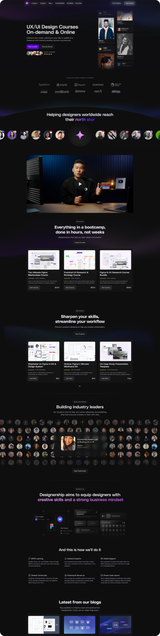 Developing a site offering UX/UI design courses