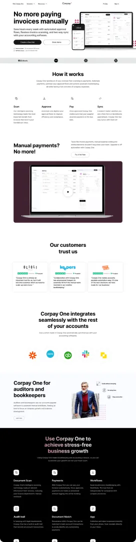 Designing and developing a site for a bookkeeping solution