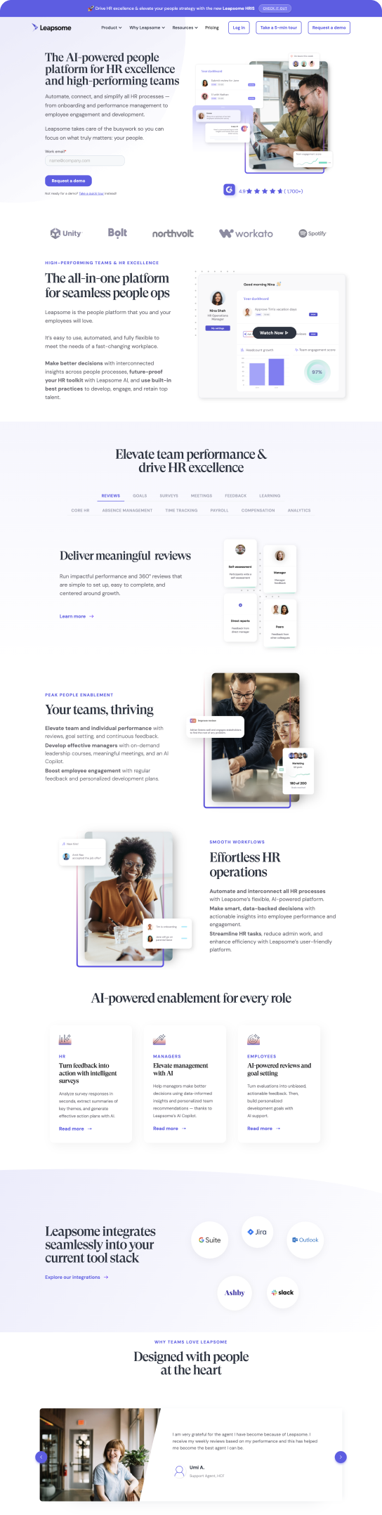 Ongoing development for a people development platform