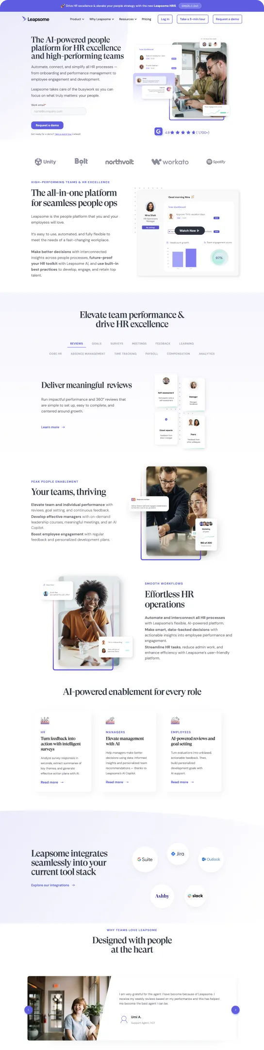 Ongoing development for a people development platform