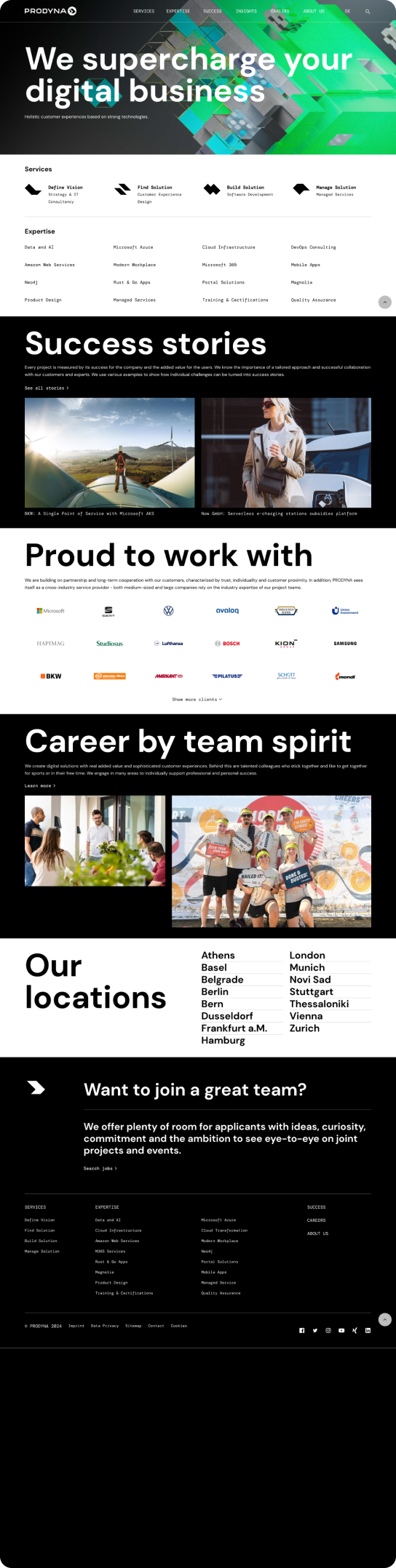 Developing a site for a digital solutions service