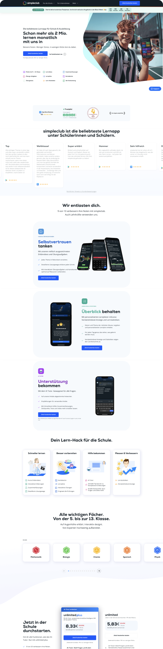 Re-design for the Germans largest learning platform