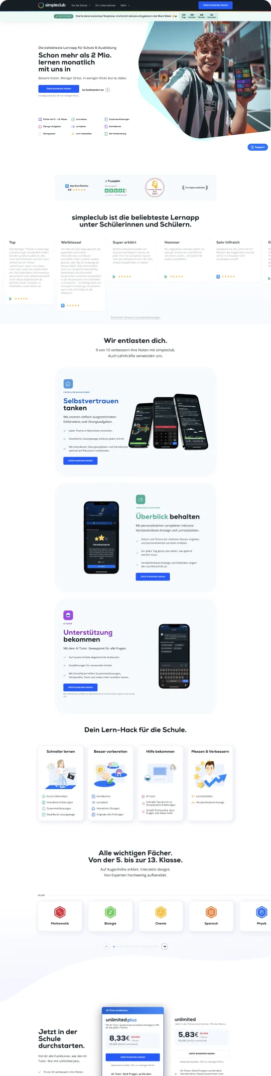 Re-design for the Germans largest learning platform