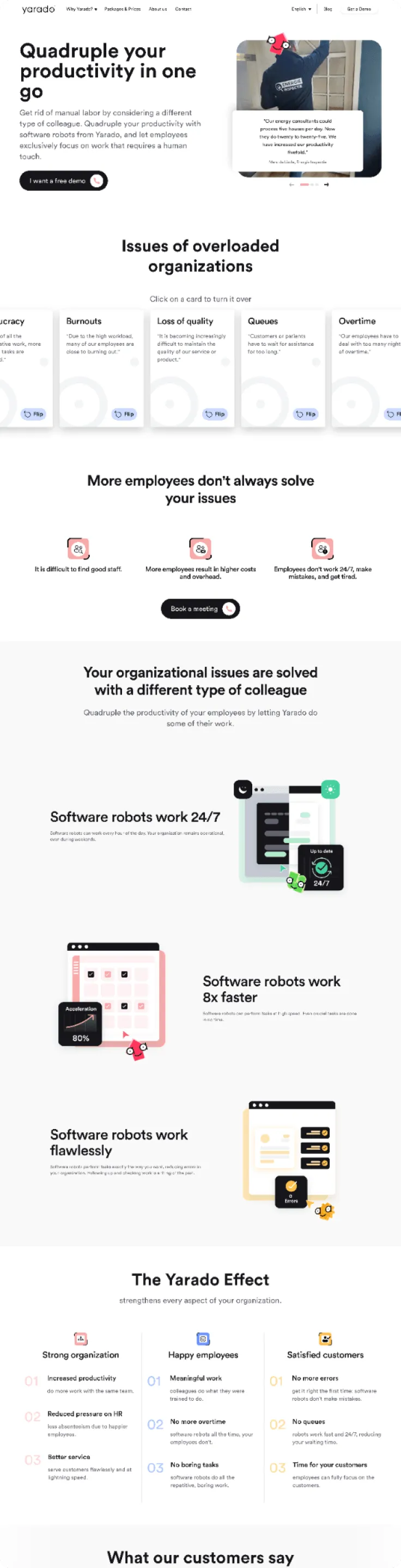 Homepage design and development for an automation software
