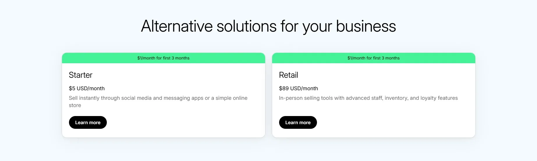 Shopify pricing alternative