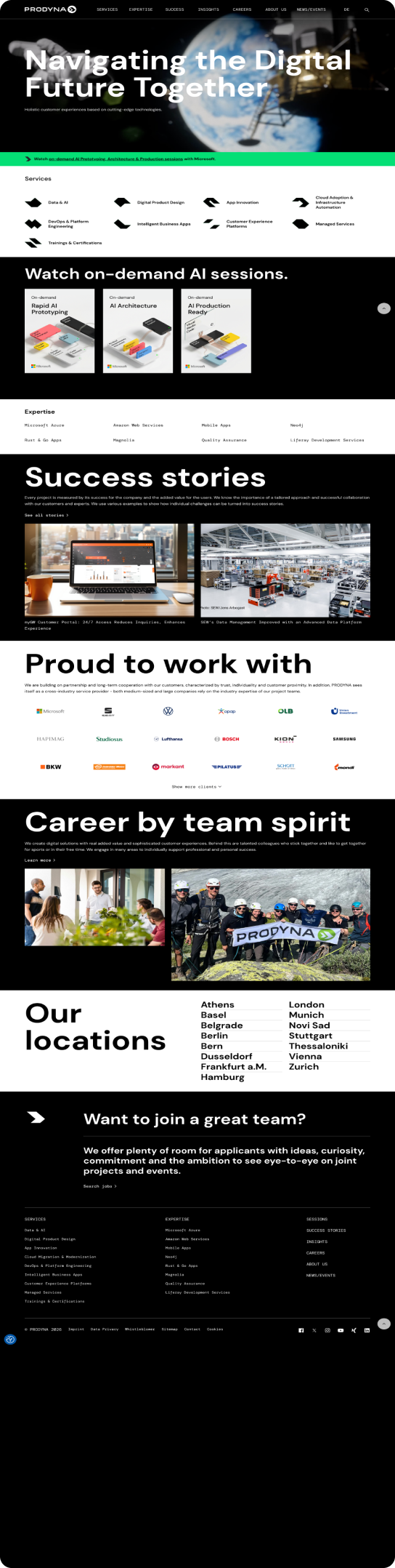 Developing a site for a digital solutions service