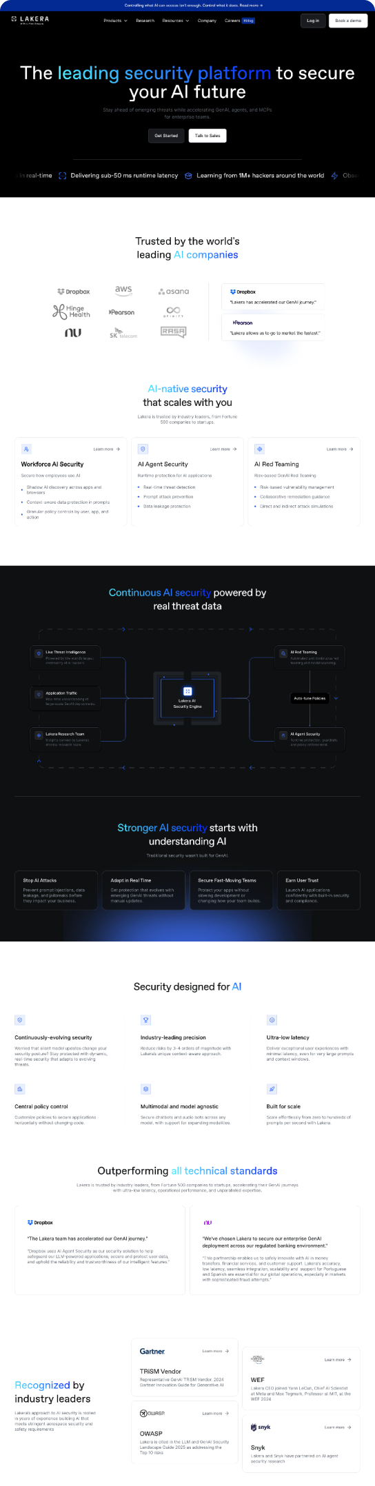 Ongoing Webflow development for AI security