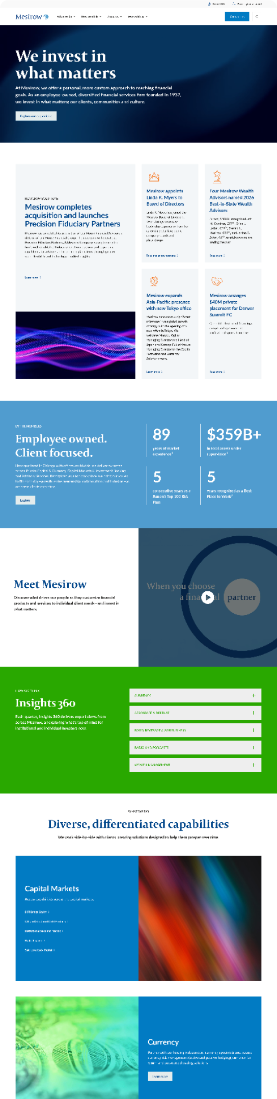 Migrating and modernizing a financial firm's site