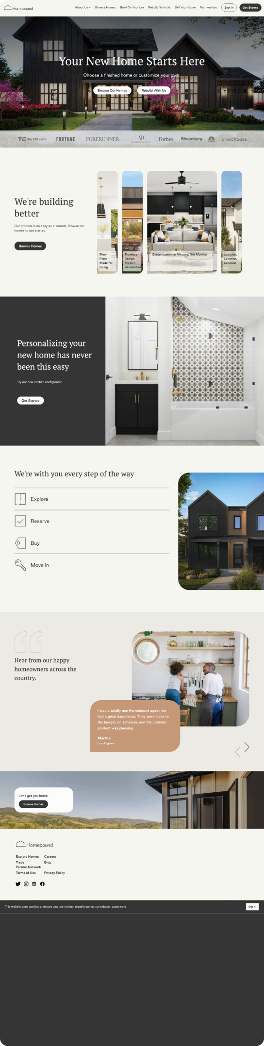 Webflow site for a tech-enabled homebuilder