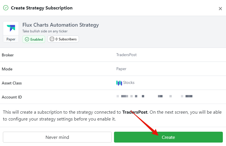 Create subscription on TradersPost for S&D Backtester