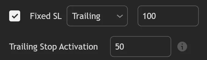 SFX Backtester short strategy Trailing SL