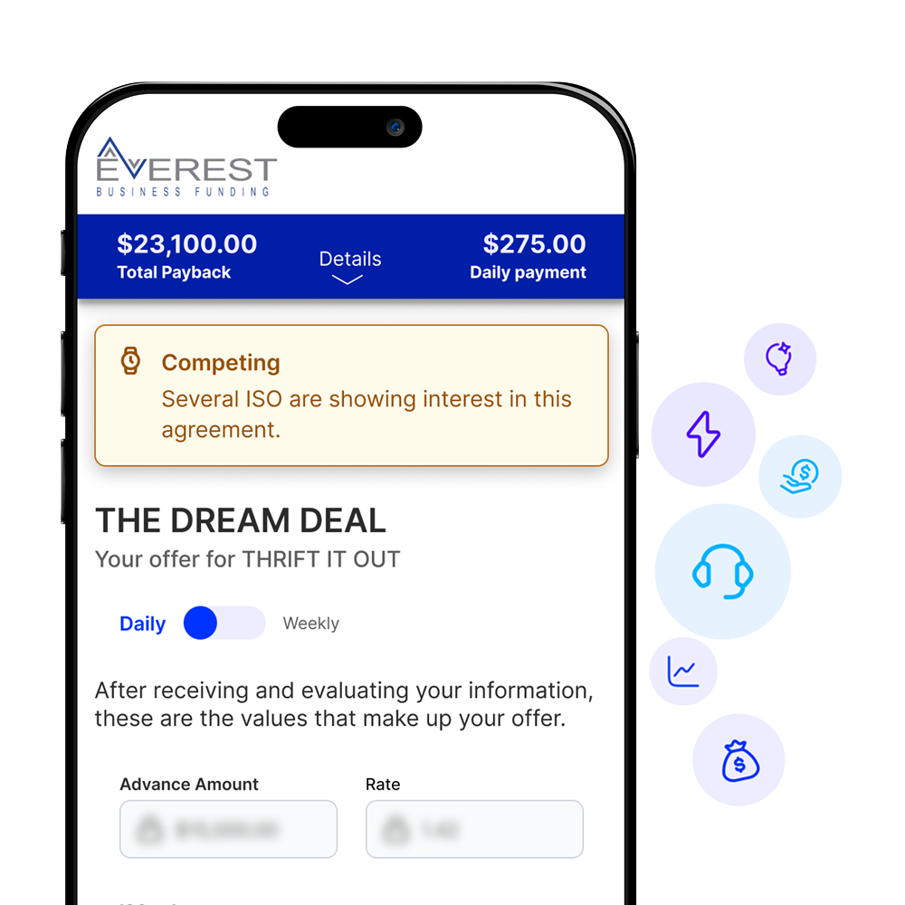 Screenshot of the Everest ISO partner application interface
