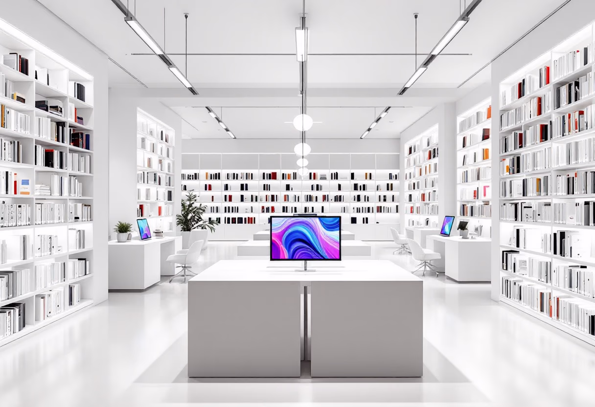 <subject>[background image] image of modern library (for an edtech)</subject>