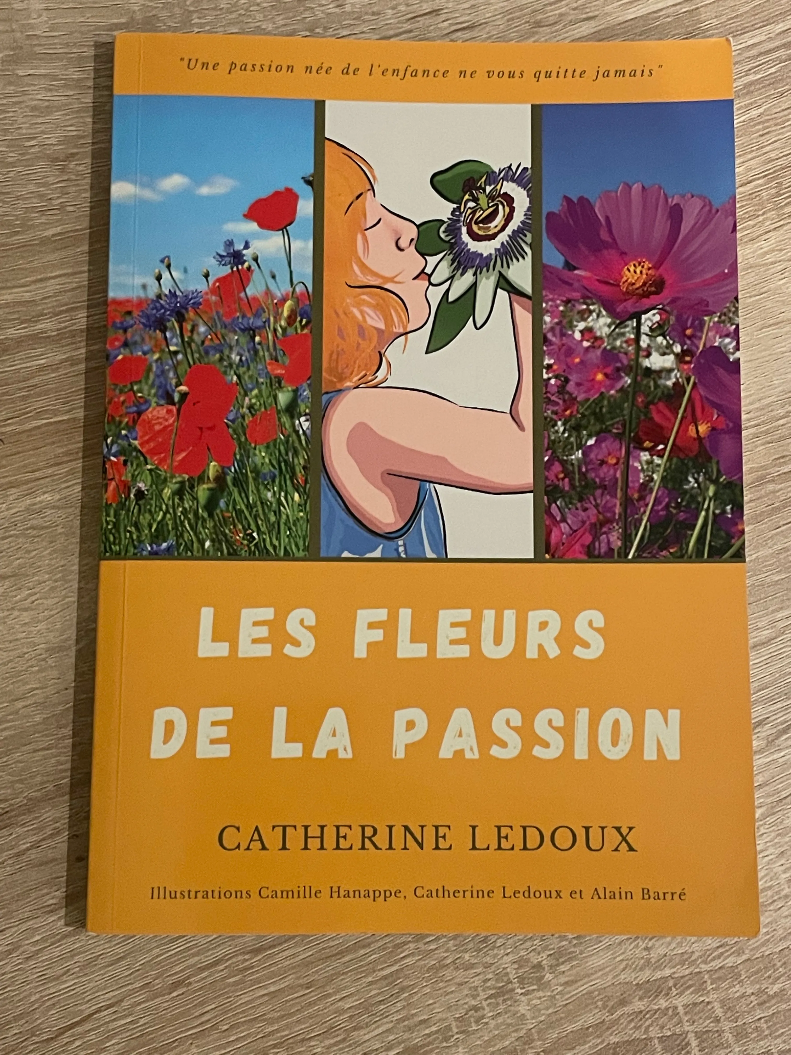 Couverture jaune du livre Les fleurs de la passion