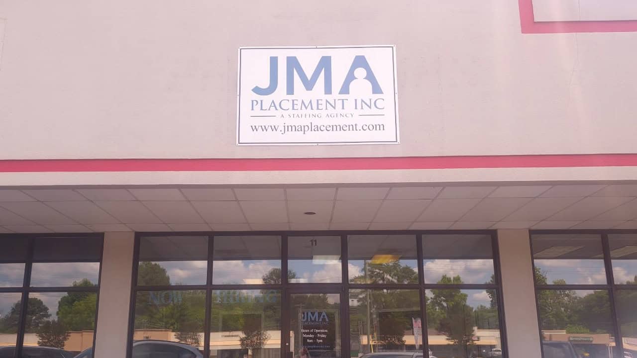 Exterior of the Match Staffing staffing office in Dalton, Georgia
