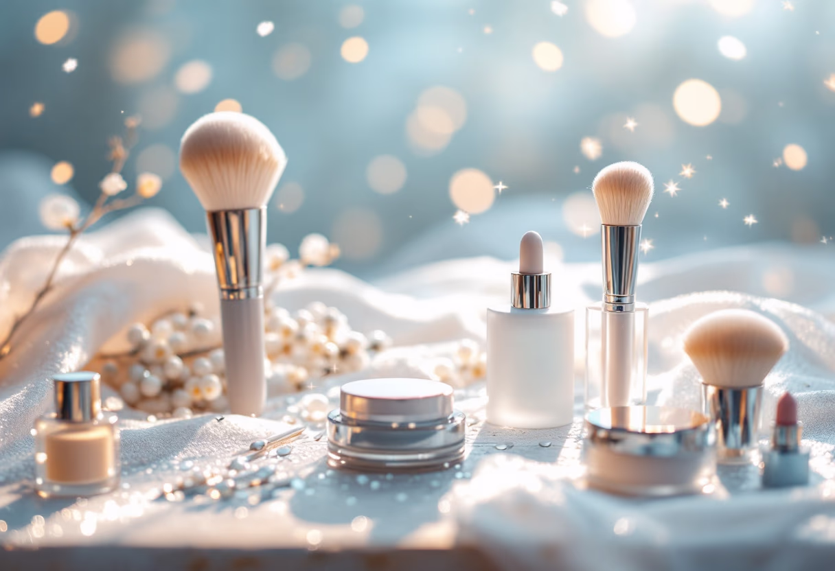 [background image] of a makeup station