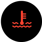 Luzes de alerta do painel: temperatura do motor