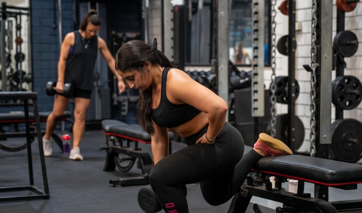 Woman training in the Strength Lab gym at RevX Fitness Society
