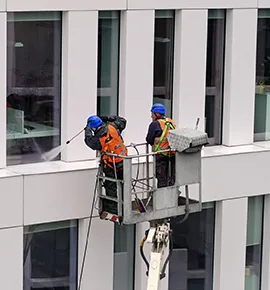 commercial storefront window cleaning frame sill hard water stain removal