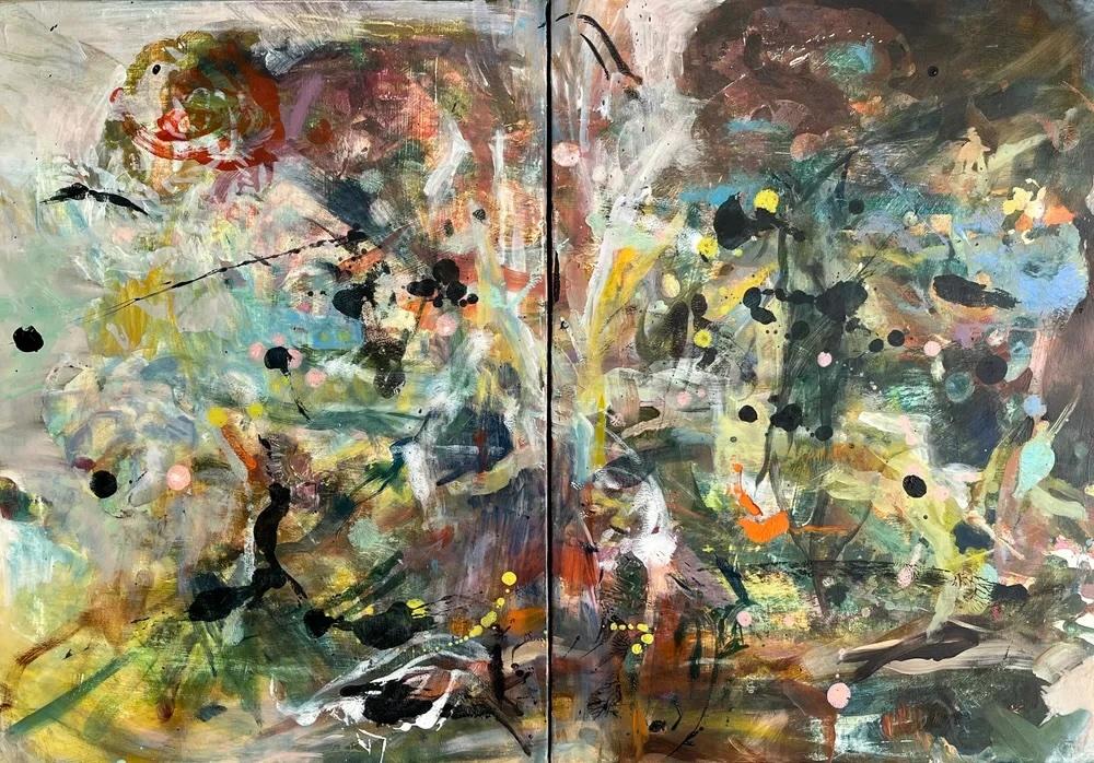 Sensations, 2024 — oil on canvas, two panels, by Melissa O'Donnell
