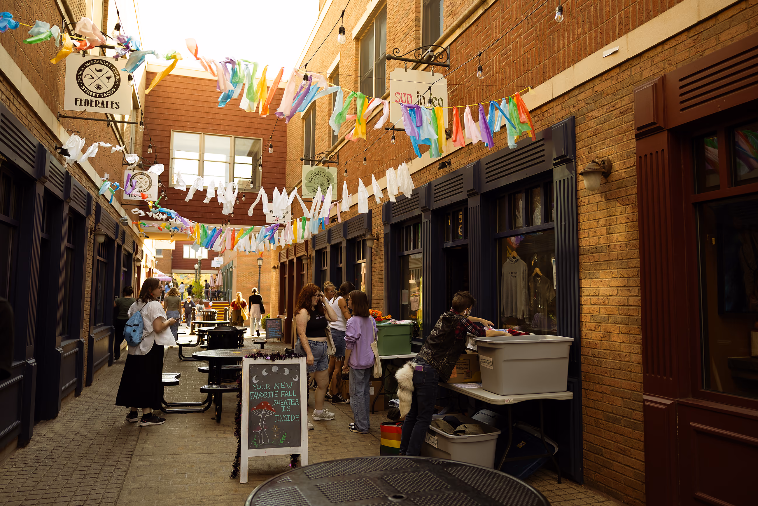 Acorn Alley with pride decorations