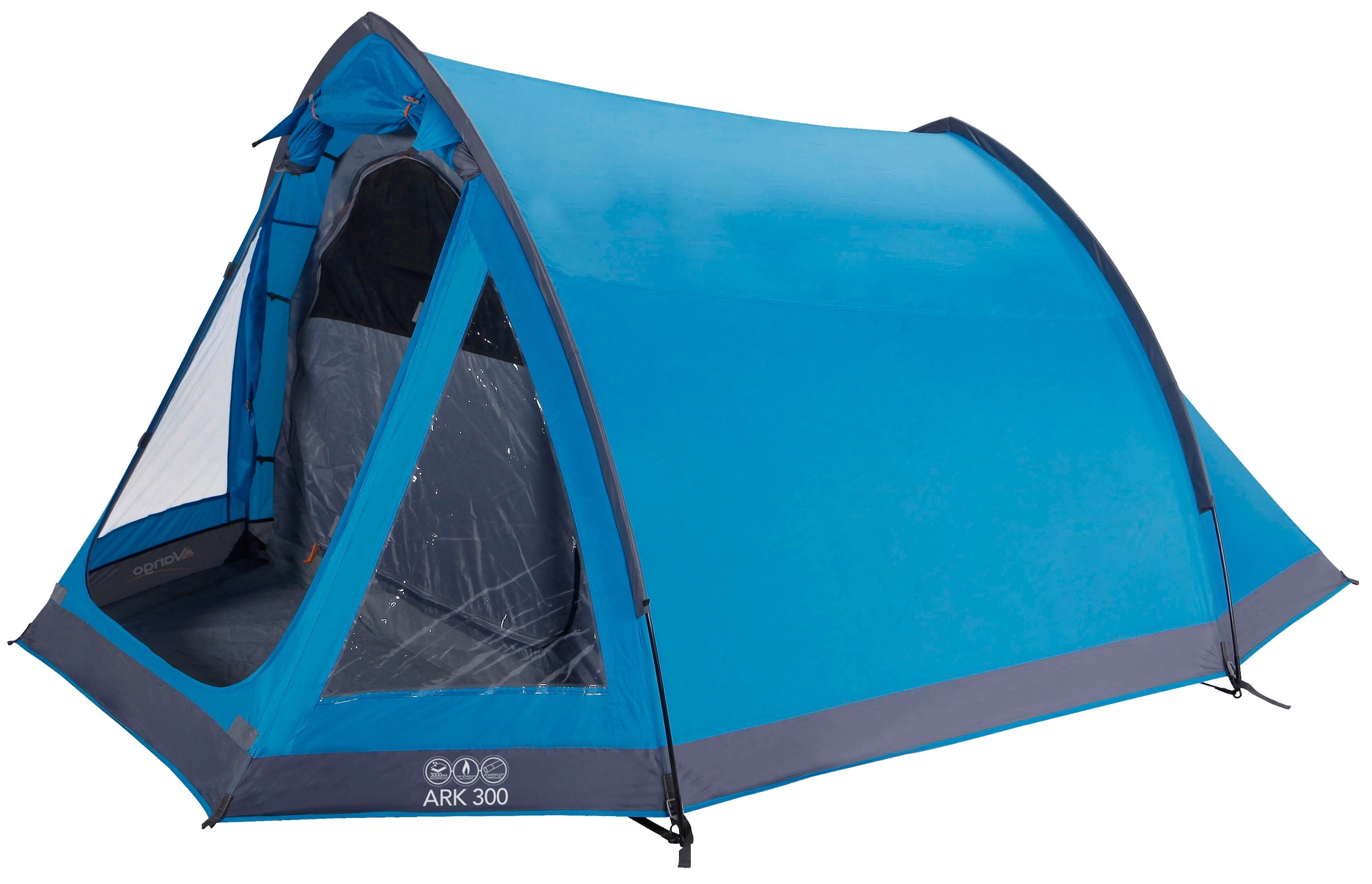 blaues Standard Zelt vor weißem Hintergrund