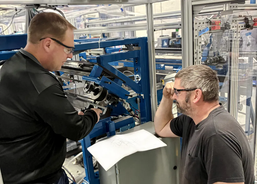 Design-build specialists validating equipment performance before production deployment