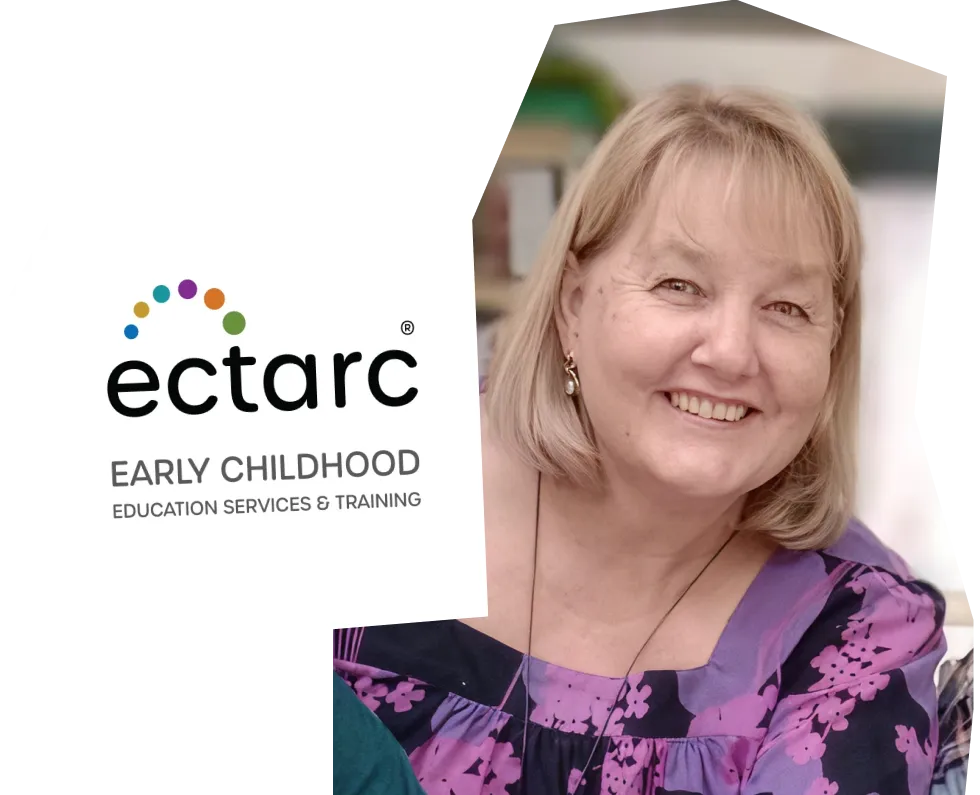 Kathryn Barker, ECTARC general manager with the ECTARC logo