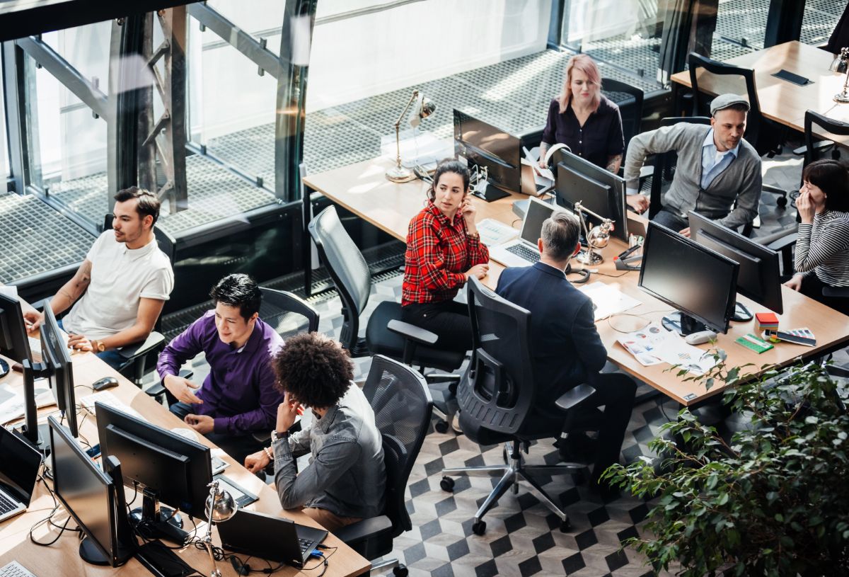 Tech employees in an office