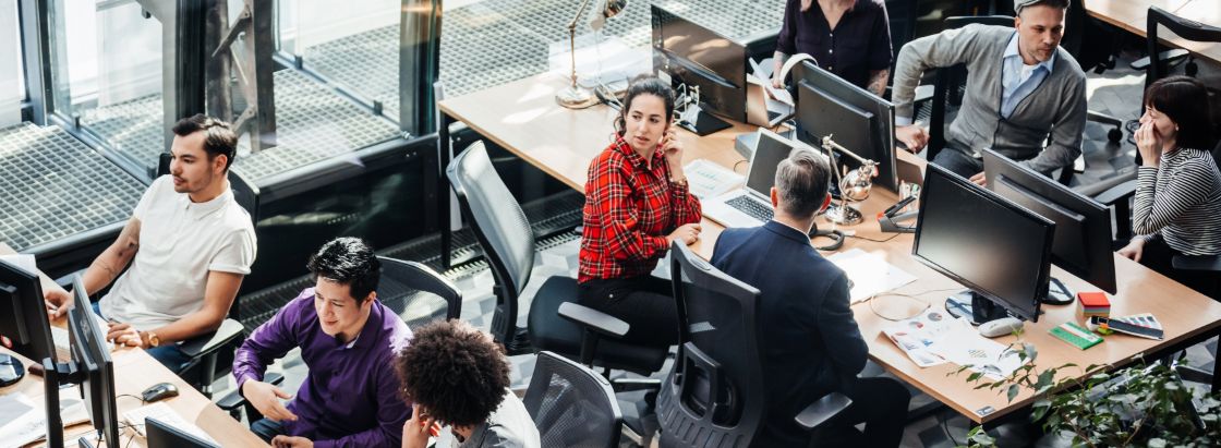 Tech employees in an office