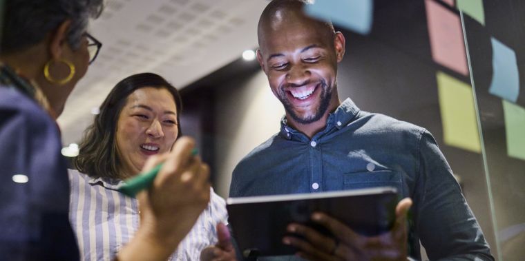 Employees brainstorming in a meeting