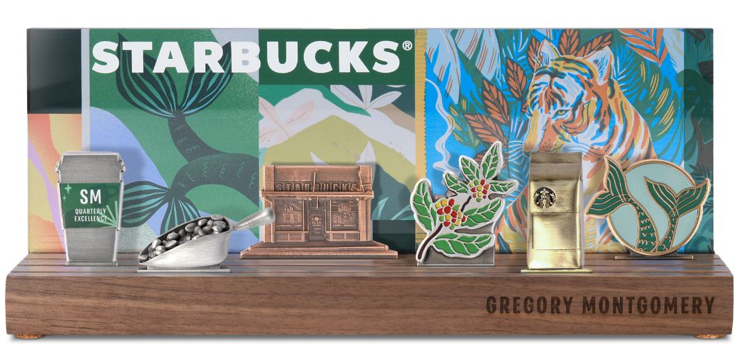 Starbucks Careerscape, an employee service award, with custom branding and collectable pins, designed by O.C. Tanner