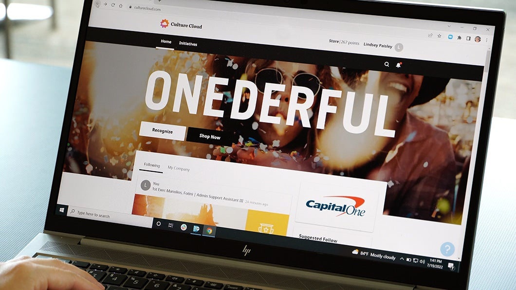 Capital One's ONEderful employee recognition program powered by Culture Cloud
