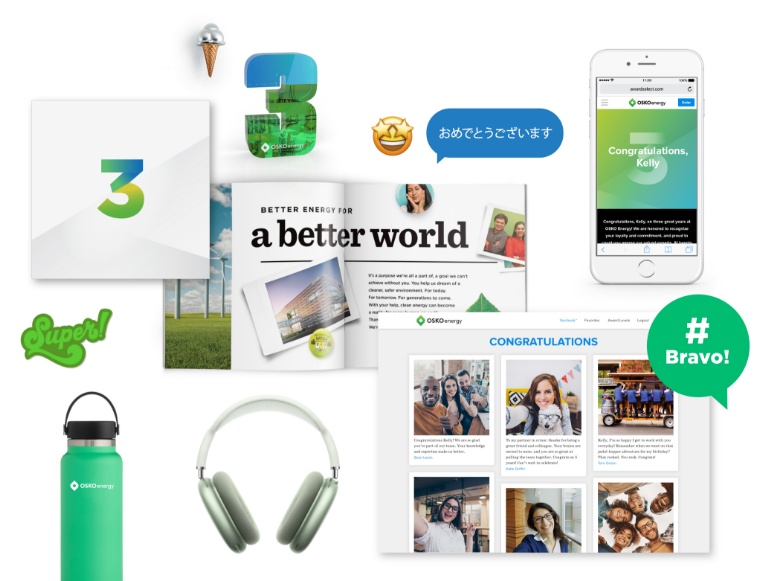 O.C. Tanner’s Culture Cloud Anniversaries experience includes a physical and digital Yearbook and online award selection.