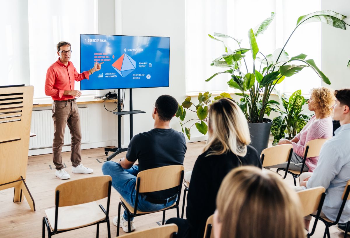 Coworkers attending a meeting