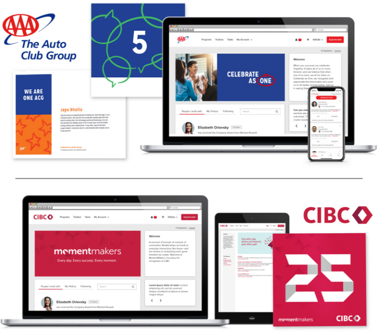 Examples of how the Culture Cloud platform has been customized for two clients: AAA The Auto Club Group and CIBC