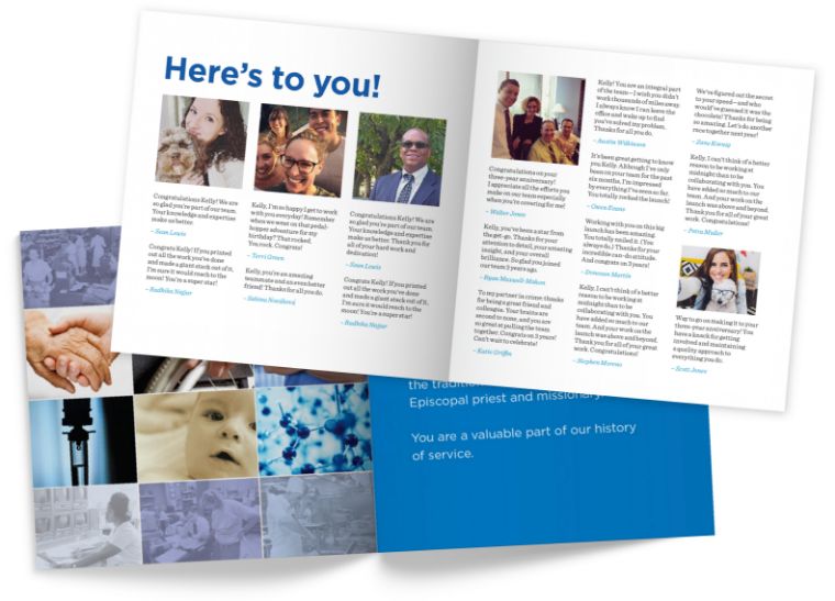 Norton Healthcare’s “N Recognition of You” Yearbooks with personal comments from peers, fulfilled by O.C. Tanner.