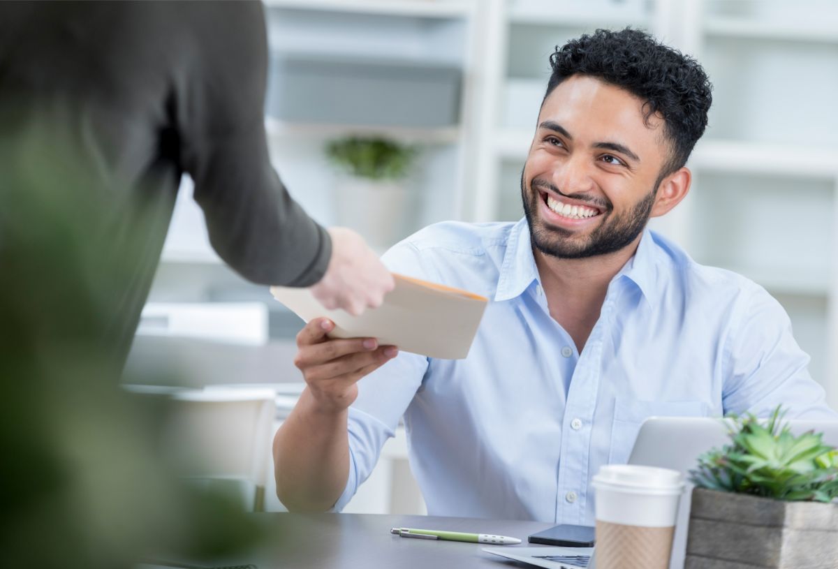 An employee in an office