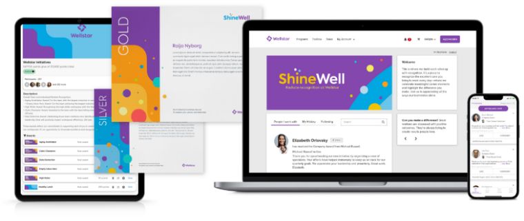 Wellstar’s custom employee recognition program from O.C. Tanner, including awards for reaching specific goals.