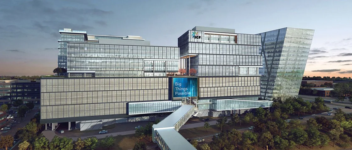 A computer rendering of ICF's global headquarters in Northern Virginia