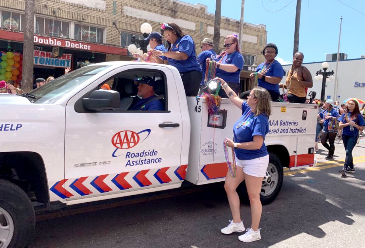 AAA employees participating in a parade