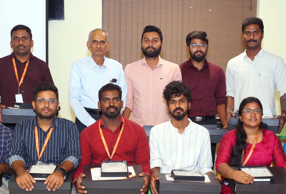 Newgen employees with their 5-year career anniversary awards from O.C. Tanner.